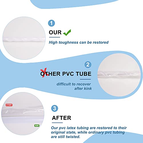 Feelers Flexible Pvc Latex Tubing, 1 Inch Id Highly Elastic Hybrid Vinyl Tube Household Garden Water Air Hose Transport, Frosted White, 9.84Ft #TOP5