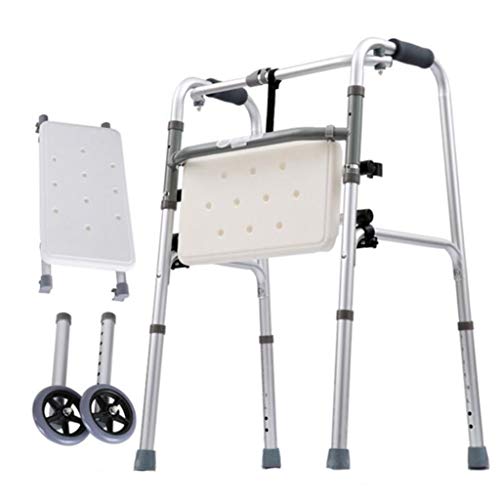 Andador de aleación de Aluminio para Personas Mayores, Ligero y Plegable, con Ruedas y Altura Ajustable.