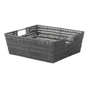Whitmor Rattique Shelf Tote Basket – Grey