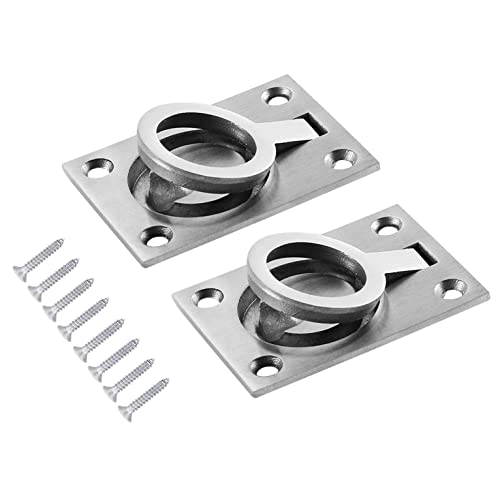 Hsthe Sea Pack of 2 Embedded Pull Ring Handle Hidden Handle of Cabinet Boat Deck Lifting Ring Floor Lifter Stainless Steel Door Knobs Sea Yacht Drawer Door Fittings