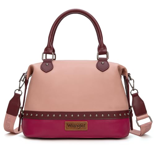 Wrangler Two-tone Doctor Bag Top Handle Satchel Purse Barrel Handbags and Womens Shoulder Bag