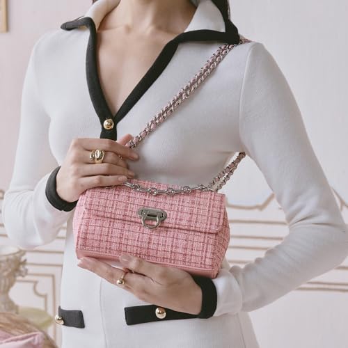 Image of Miraggio Covey Crossbody Bag For Women | Tweed Texture Sling Bags With Convertible Chain | Gift Items For Women