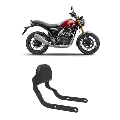 Image of Back Rest Compatible With Triumph Speed 400 | speed T4 | Scrambler 400X | Scrambler 400XC | Thruxton (Black, Pack of 1)