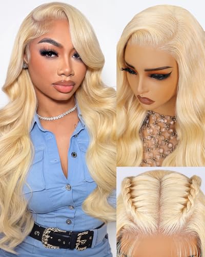 Arabella 5X6 613 Lace Front Wig Human Hair 613 Glueless Wigs Human Hair 240% Density 613 Human Hair Wig Pre Cut Lace and Pre Plucked (18inch 613 6X5 Body Wave Wig)