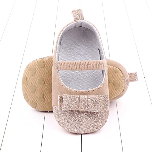 Summer Kids Infant Toddler Shoes Girls Casual Shoes Flat Lightweight Elastic Band Slip On Dress Shoes for Toddler Boys (Gold, 6 Toddler)4