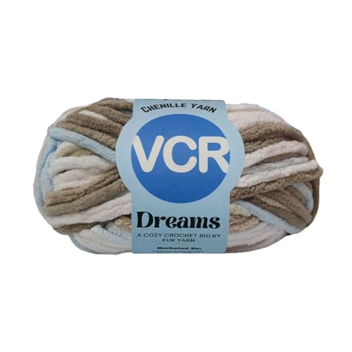 Image of VCR White Tri-Color, 100 Grams Hank, 60 Meters Length, Premium Polyester Ball for Crochet and Knitting, Pack of 1 Yarn, Soft and Bulky Fur Suitable for DIY