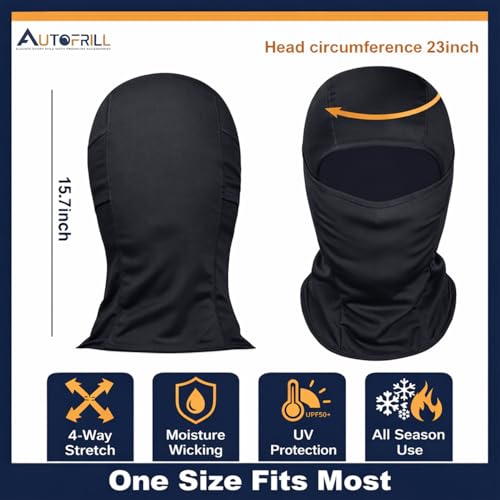 Image of AUTOFRILL Balaclava for Men - Full face mask for Bikers Helmet Liner & Head Cover for Men Breathable Mask for Motorcycle Riding & Cycling