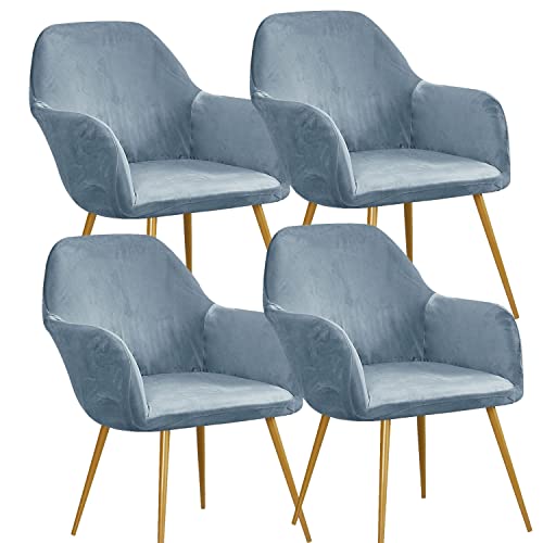 Stretch Stuhlhussen Samt Esszimmerstuhl Bezug mit Armlehnen 1/2/4/6er Set Büro-Stuhlhussen Rückenlehne Stuhlabdeckung Stuhl Abdeckung Hoher Sessel-Schutzhülle-bezüge ( Color : H , Size : 4 Stück ) Cover