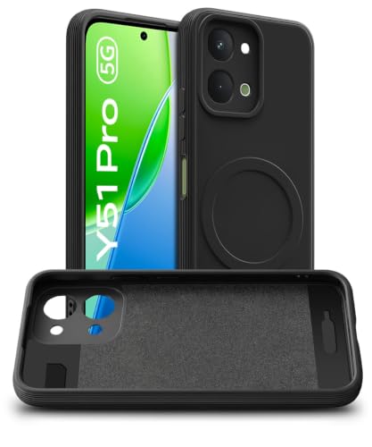Image of WOW IMAGINE Back Case Cover for iQOO Z11x | Vivo T5x 5G | Soft Matte Silicone Case| Slim Fit & Shockproof | Camera Protection Bumper Cover (Black)