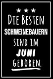 Die besten Schweinebauern sind im Juni geboren: Notizbuch A5 I Dotted I 160 Seiten I Tolles Geschenk für Kollegen, Familie & Freunde