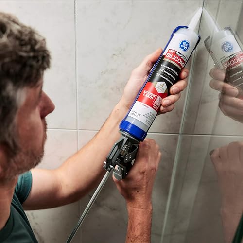 GE Supreme Silicone Caulk for Kitchen & Bathroom, Clear, 10 fl oz Cartridge, 12 Pack - 100% Waterproof Silicone Sealant, 7X Stronger Adhesion, Shrink & Crack Proof by GE - Image 8
