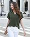 Timeson Work Tops for Women Office Professional: Wrinkle Free - Blouses for Women Fashion 2025 - Short Sleeve Business Casual Shirts Job Interview Clothes Ladies Dressy Chiffon Tunics Chive Green L