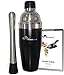 Premium Stainless Steel Cobbler Cocktail Shaker Set (Large 25oz / 750ml) with a Built-in Strainer and Cocktail Drink Muddler