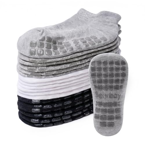 Image of Bearbay Baby Non Slip Ankle Socks with Grippers for 0 Months-10 Years Old Walking Socks