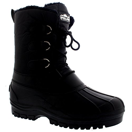 Image of POLAR Mens Muck Lace Up Short Nylon Winter Snow Rain Lace Up Casual Duck Boots