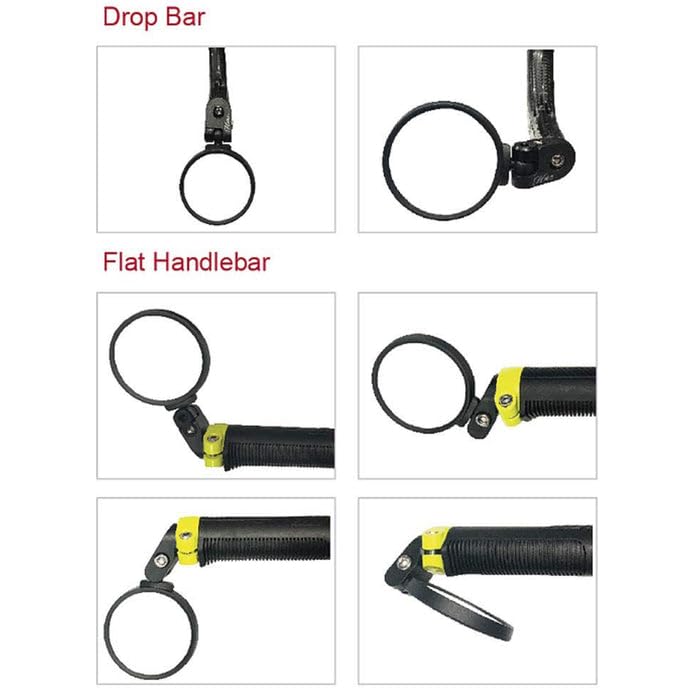 Image of 360 Rotatable Bar End Bike Mirror - Foldable & Durable Rear View Mirror for Safe Cycling (1 Pc)