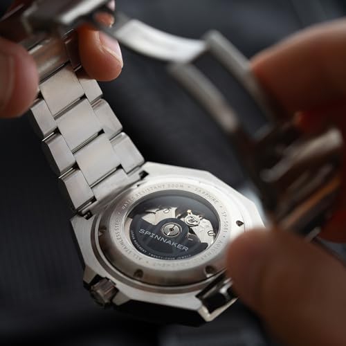 Image of Spinnaker Dumas Men's Watch - Automatic Dive Watch for Men, 44mm Stainless Steel Case, Stainless Steel Strap, Water Resistant 300m, SP-5081