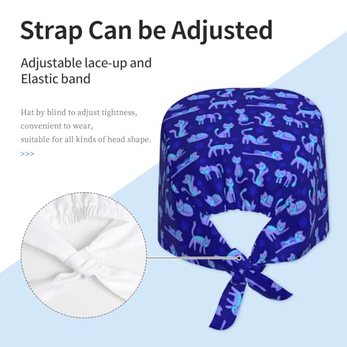 Image of Surgical Caps Men Women, Scrub Cap with Sweatband Adjustable