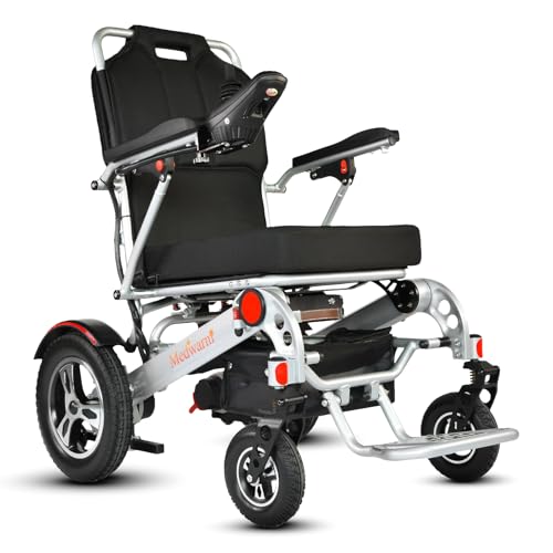 Medwarm Electric Wheelchairs for Adults, Heavy Duty Powerful Wheelchairs (Supports 280 lbs), Flodable Motorized Wheelchair with12AH Lithium Battery, 2 x250W High Performance Motors, Airline Approved