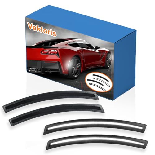 Vektoris LED Front Rear Bumper Side Marker Light for Chevy Corvette C7 2014-2019 (Grand Sport Stingray Z06 ZR1) Smoked Lens Side Marker Lamp Replaces# 22771196 23210930 (White LED)
