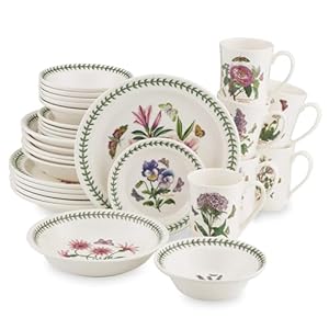 Portmeirion Botanic Garden 30-Piece Dinnerware Set - Nature-Inspired Floral Motifs - Dishwasher, Microwave, Freezer Safe Elegant Dining Plates, Bowls, Mugs - Fine Earthenware for Home Gatherings Portmeirion Botanic Garden 30 Piece Dinnerware Set Nature Inspired Floral Motifs Dishwasher Microwave Freezer Safe Elegant Dining Plates Bowls Mugs Fine Earthenware for Home Gatherings