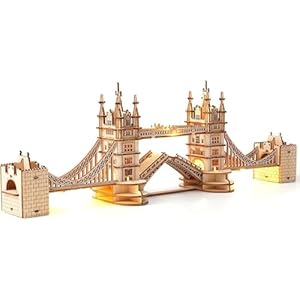 ROWOOD 3D Wooden Puzzle Tower Bridge Model Kit for Adults to build, DIY Wooden Model Building Construction Craft Kits, Ideal For Christmas And Birthday Gift