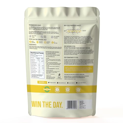 Image of FUELLED Whey Protein Powder with 24g Protein, 5g BCAAs, Pina Colada Flavour, 3 kg, 90 Servings, Gluten Free, Post Workout Recovery Supplement