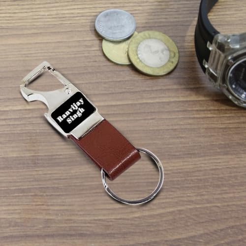 Image of Personalized Keychain with Name Engraved I Metal Key Ring I Trendy Stylish Customized Keychains for Men, Husband, Boyfriends, Brother, Dad, Home, Office, Car & Bike