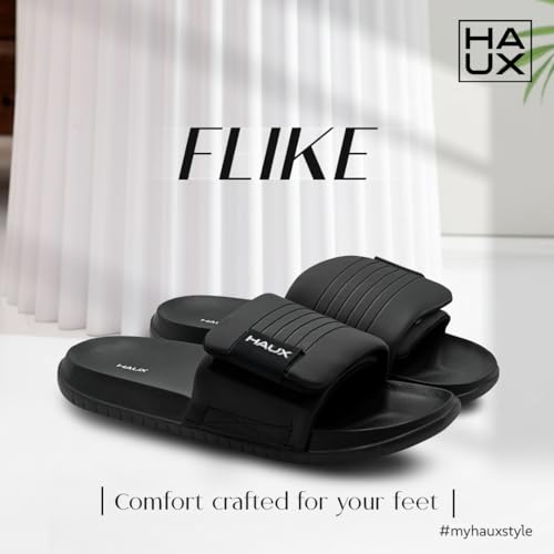 Image of HAUX Men's Classic Ultra Soft Sliders, Comfortable, Lightweight, Stylish, Anti-Skid, Waterproof, Everyday Flip Flops for Gents and Boys