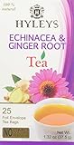 12 Pack of Hyleys Wellness Natural Echinacea & Ginger Root Green Tea - 25 Tea Bags - (100% Natural, Sugar Free, Gluten Free and Non-GMO)