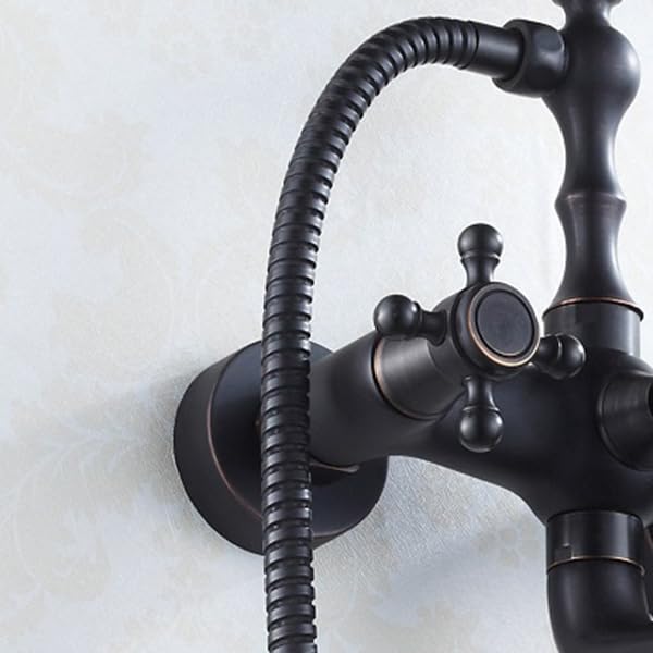 Baignoire et douche à double levier via mitigeur mural rétro robuste - 4