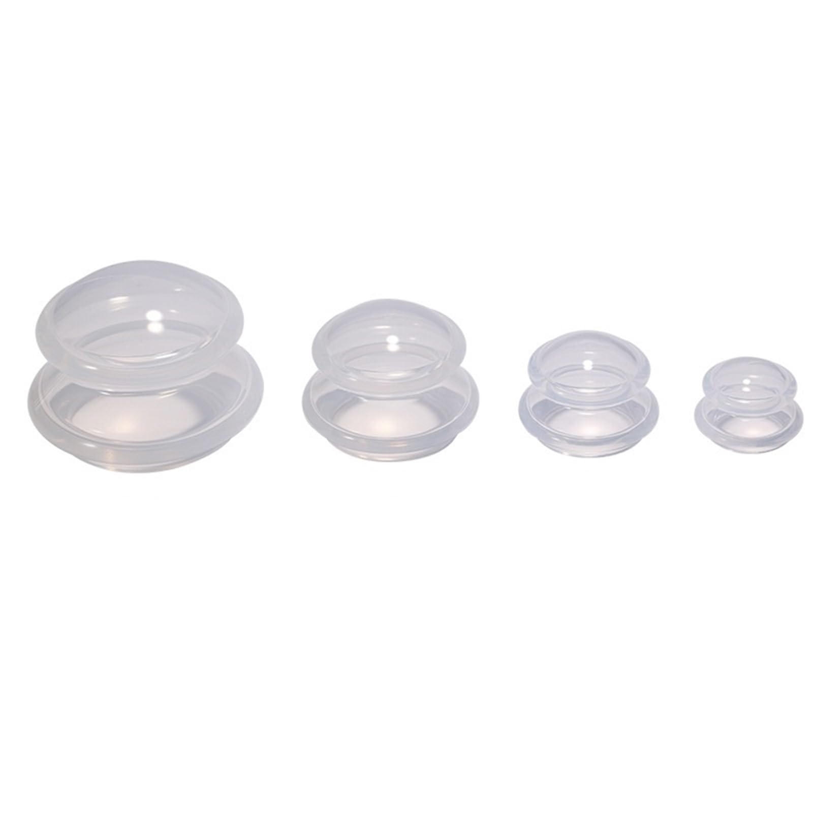 Set de Ventosas Silicona | Masaje Body Cups Juego de terapia de ventosas al vacío Succionador facial(Transparent-4-piece)