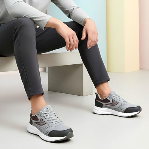Image of BRUTON Men's Running Shoes | Lightweight & Stylish Sports Shoes for Men | Comfortable Walking Jogging Gym Shoes | Breathable Lace-Up Training Footwear
