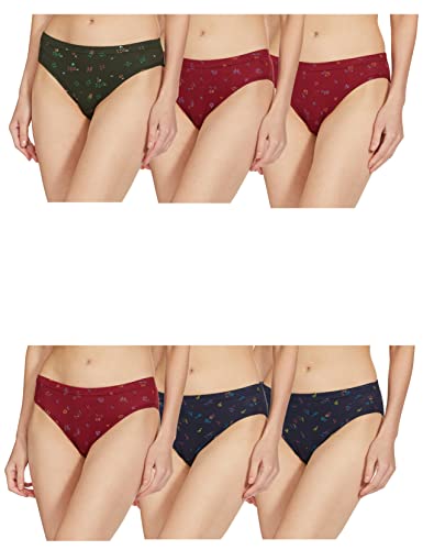 Image of Rupa Jon Aishwarya Printed Panty for Women, 100% Cotton Material, Inner Elastic, Pack of 6
