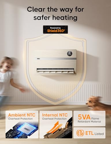Dreo DR-HSH009S Smart Wall Heater, Electric Space Heater For Bedroom 1500W, 120° Vertical Oscillation, Adjustable Thermostat, Remote Control, 24H Timer, Easy-Mount Heater For Indoor Use thumb #6