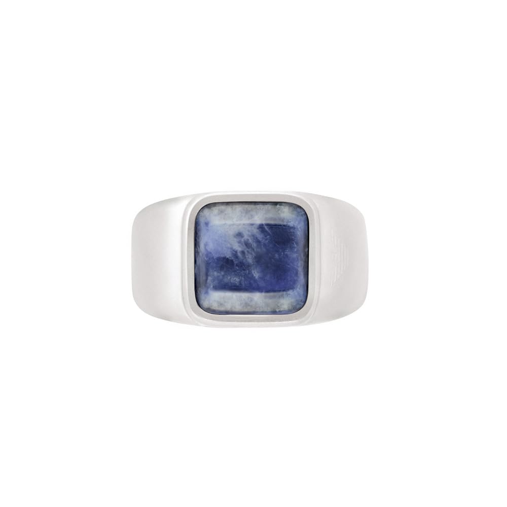 Emporio Armani Uomo Anello in acciaio inossidabile color argento, EGS332504010