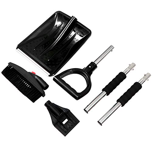 Happyyami 1 Set Snow Shovel Snow Frost Ice Removal Tool 3- in- 1 Snow Brush Kit Snow Removal Shovel Snow Scraper Snow Brush for Car Vehicle Ice Scraper Lip Gloss Stainless Steel Windshield