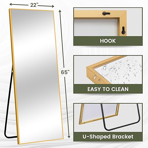 image for NeuType Full Length Floor Mirror Standing Hanging or Leaning Against W