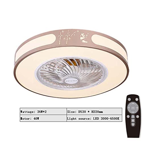 Ventilateur de plafond avec lampe LED dimmable et télécommande TJH - 2