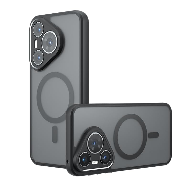 Kukoufey Compatible with Huawei Pura 70 Case Cover,Compatible with MagSafe,Compatible with Huawei Pura 70 Built-in Magnetic Anti-Shock Cell Phone Case Black