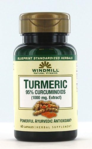 Windmill Tumeric 95 Percent Curcuminoids 1000 Mg Capsules - 60 Ea Pack of 3