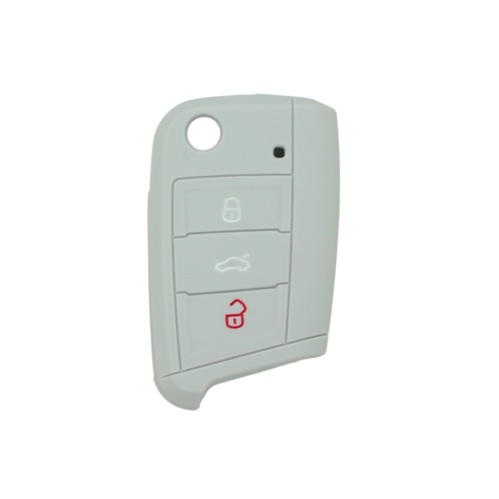 BROVACS Silicone Cover Protector Case Holder Skin Jacket Compatible with VOLKSWAGEN 3 Button Flip Remote Key Fob CV9803 Grey - Image 2