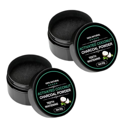 El polvo blanqueador dental de carbón de coco natural elimina las manchas, protege el esmalte y las encías de forma segura, refresca el aliento y blanquea los dientes (30 g)