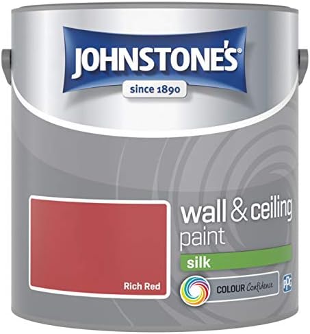 Johnstones No Ordinary Paint Water Based Interior Vinyl Silk Emulsion Rich Red 2.5 Litre