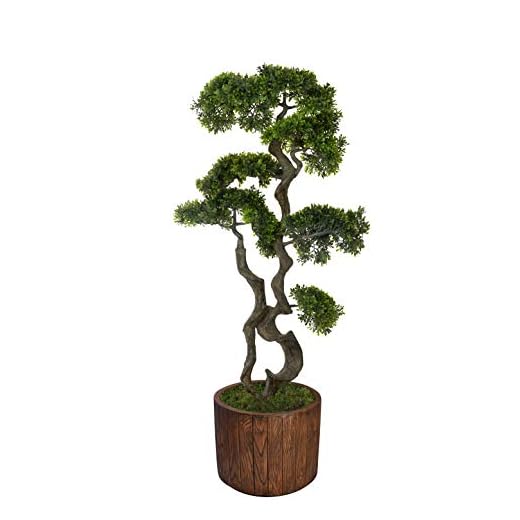 Vintage Home Artificial Faux Vintage Real Touch 50" Tall Bonsai Tree and Fiberstone Planter, Indoor and Outdoor use