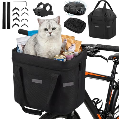 YOOULIT Fahrradkorb Vorne Faltbar Wasserdicht Fahrrad Korb mit Schnellbefestigungshalterung Abnehmbarem Lenkerkorb ideal für kleine Hunde Pendeln Einkaufen und Outdoor-Aktivitäten