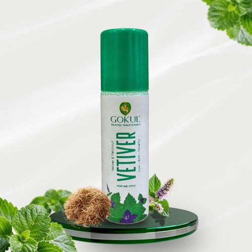 Image of GOKUL Vetiver Perfume Spray | Earthy Woody Vetiver Fragrance | Long Lasting Body Spray for Men & Women | Refreshing Traditional Scent 30ml