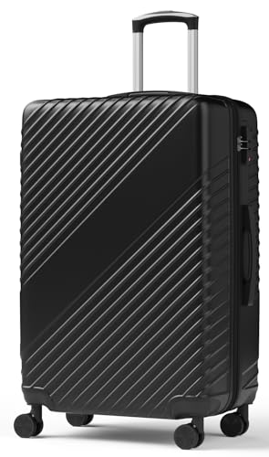 28 Inch Checked Luggage, ABS Hardside Suitcase with Spinner Wheels, TSA Security Lock, Lightweight Large Luggage for Women, Men, Expandable Travel Suitcase for Business, Road Trips & Family Vacations