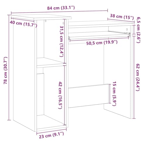 Table PC compacte bois blanc solution gain de place petite pièce maison - 4