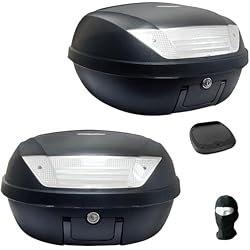 Maletas Yamaha Xj farbrothersonline Compatible con Yamaha XJ 600 S Diversion Maleta Top Case 52 LT Negro + Placa + ASA para PORTAEQUIPAJES Moto-Scooter para 2 Cascos UNIVERSALES SIFAM Integral-Jet-MODULARES